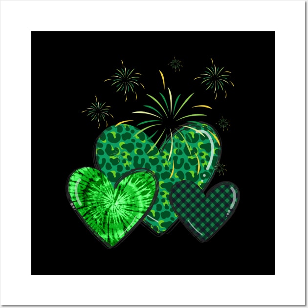 Three green hearts with different patterns. Enjoy St. Patrick's Day! Wall Art by UnCoverDesign
